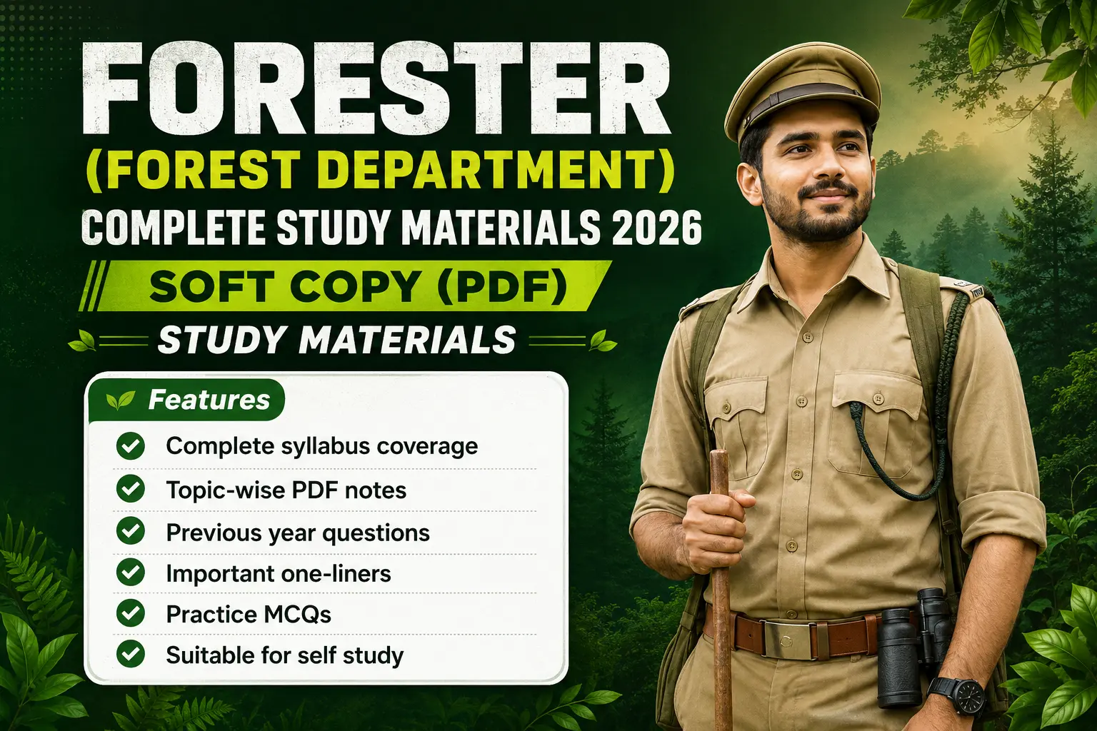 Forester (Forest Department) Complete Study Materials 2026 cover image